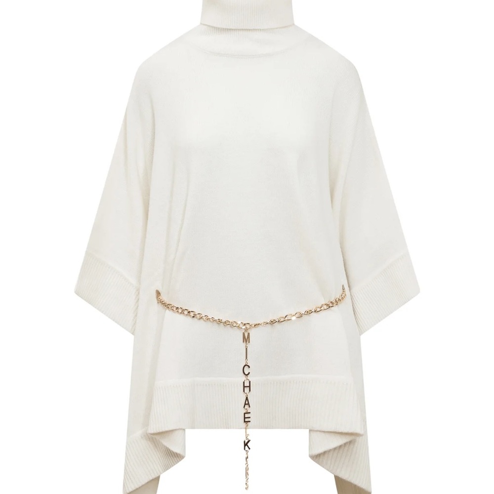 Micheal Kors Wool Blend Turtleneck Poncho